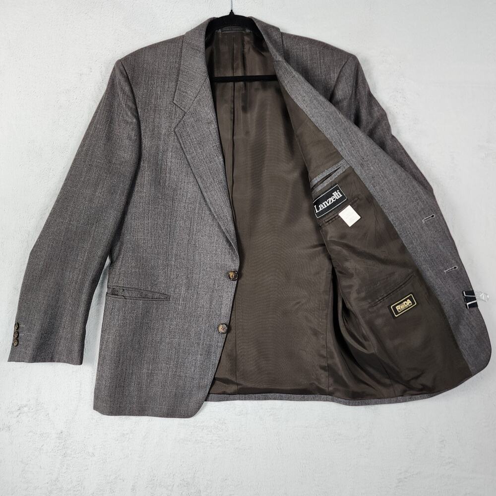 Lanzetti Men's 40S Gray Pinstripe Sport Coat Blazer REDA Italian Wool Vintage
